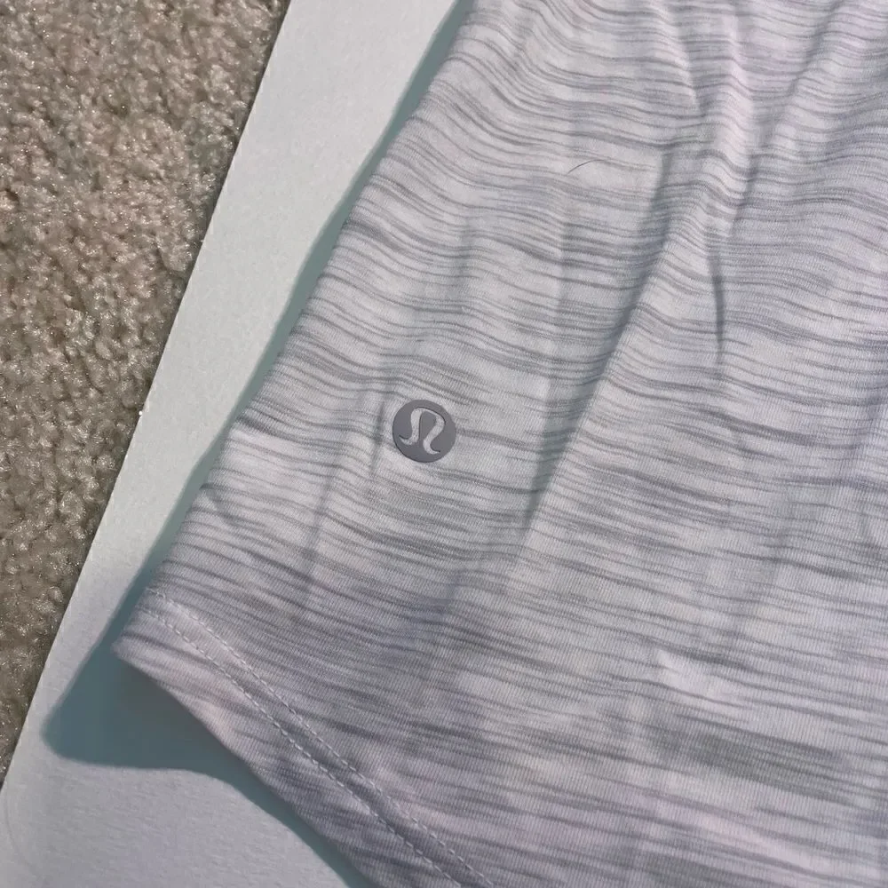 Lululemon Love Tank *Pleated 3 Colour Space Dye Ice Grey Alpine White